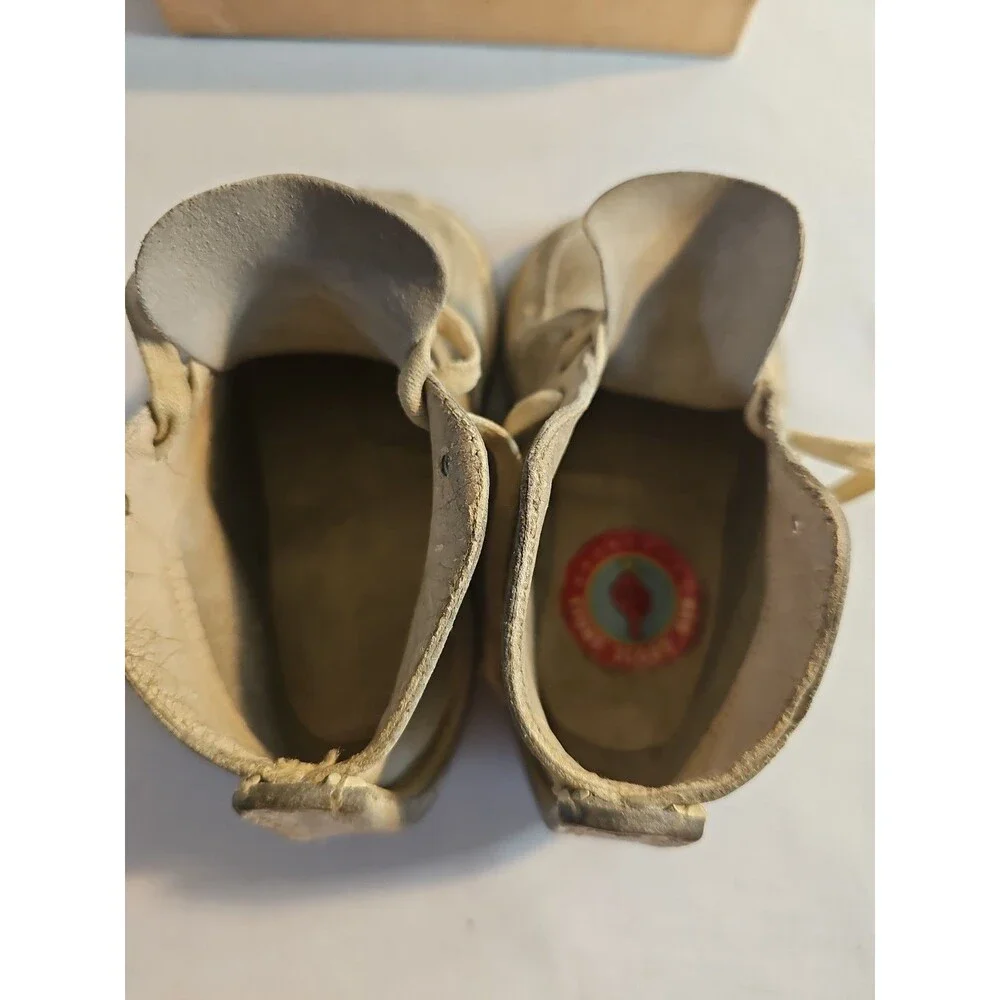 Vintage Red Goose White Leather Kids Shoes Genuine Leather Soles